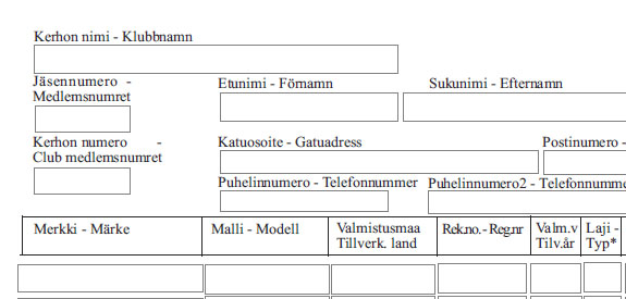 kalustoluettelo